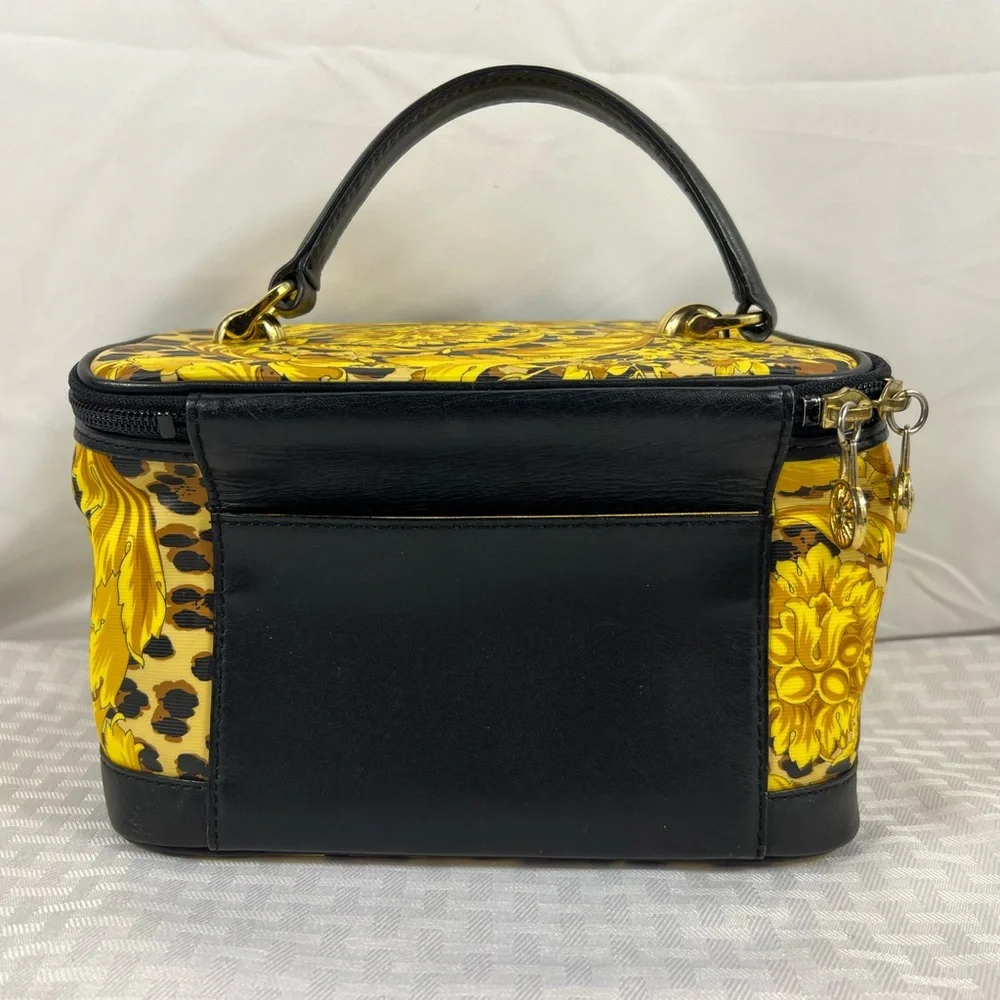 3195: Gianni Versace Baroque & Leopard Print Vanity Cosmetic Case